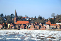 Der Blick auf die Altstadt von Lauenburg